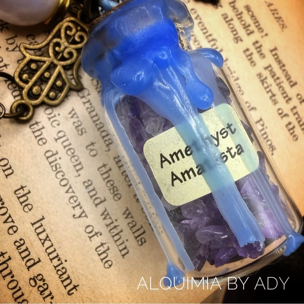 Amethyst Key & Card Holder with Blue and Orange Accents